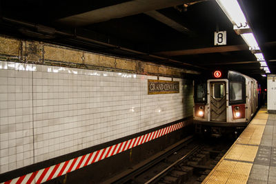 Train at subway station