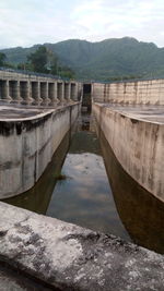 High angle view of bridge over river