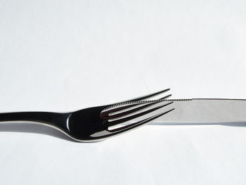 High angle view of pen on table against white background