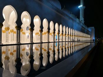 Close-up of illuminated building at night