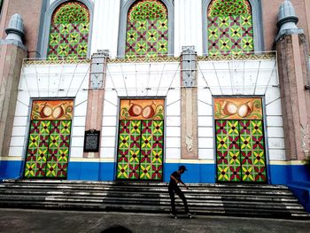 Full length of man outside temple