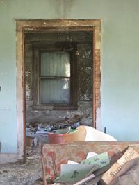 Close-up of abandoned home