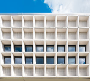 Exterior of built structure against blue sky