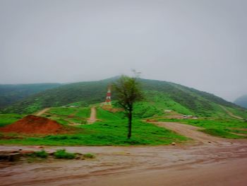 Scenic view of landscape against clear sky