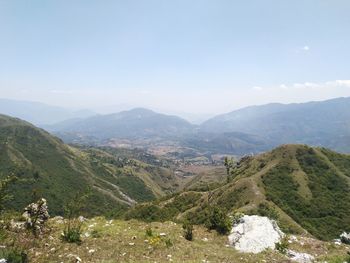 Scenic view of mountains against sky