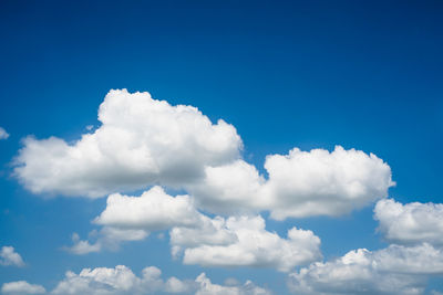 Low angle view of clouds in blue sky