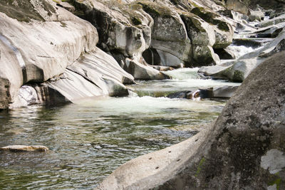 Scenic view of waterfall