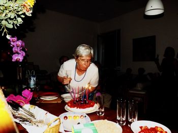 People sitting in restaurant