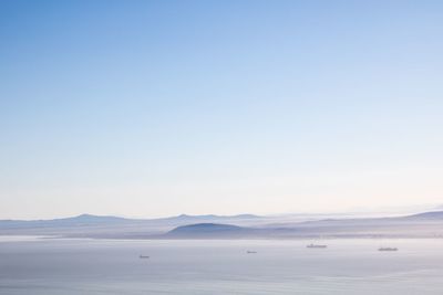 Scenic view of mountains against clear sky