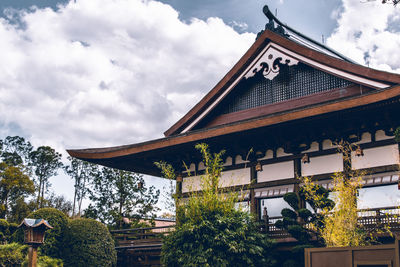 Low angle view of traditional building against sky