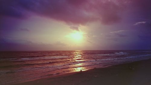 Scenic view of sea at sunset