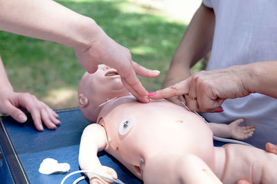 Baby or child cpr dummy first aid training