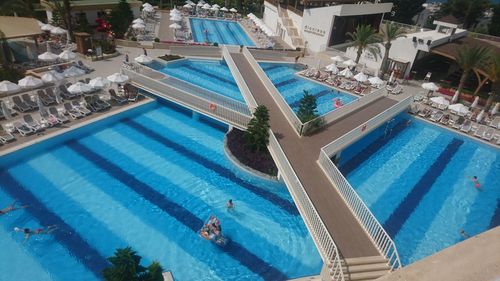 High angle view of swimming pool