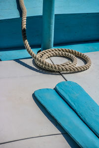 Close-up of bird on rope