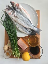 High angle view of food on table