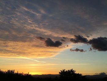 Scenic view of dramatic sky during sunset