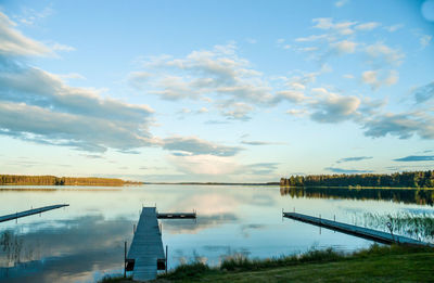 Scenic view of river against sky