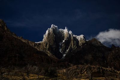 Low angle view of mountain against sky