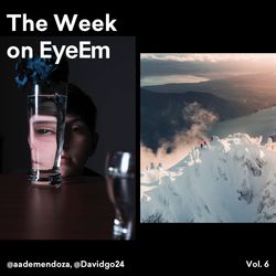 Portrait of man seen through glass window