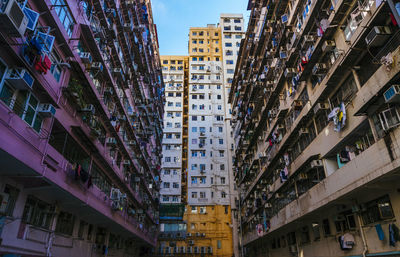 Low angle view of buildings in city