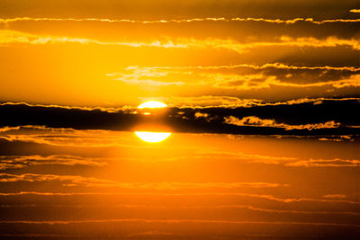 Scenic view of dramatic sky during sunset