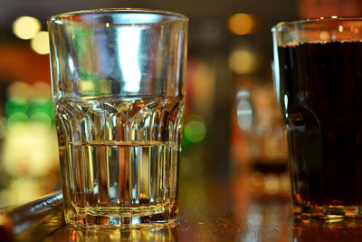 Alcohol served on table in bar