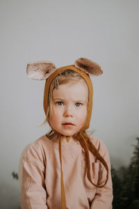 Portrait of cute girl in traditional clothing