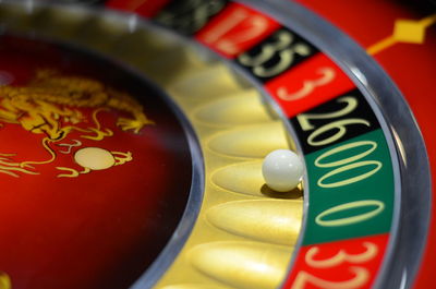 Close up of roulette in casino