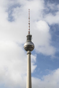 Low angle view of fernsehturm against sky