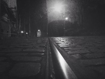 Illuminated street light at night