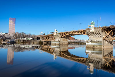 Reflection of buildings in water