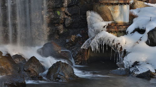 Scenic view of waterfall