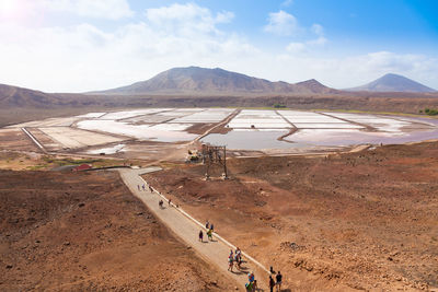 High angle view of a desert