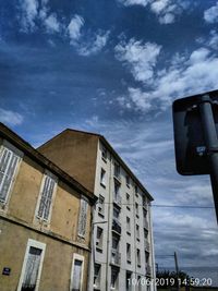 Low angle view of buildings against sky