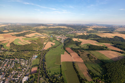 Aerial view at a landscape in germany, rhineland palatinate near bad sobernheim