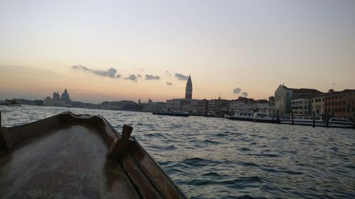 View of cityscape against clear sky