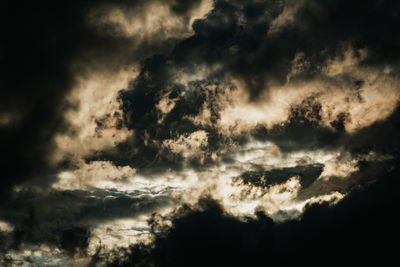 Low angle view of storm clouds in sky