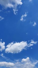 Low angle view of clouds in blue sky