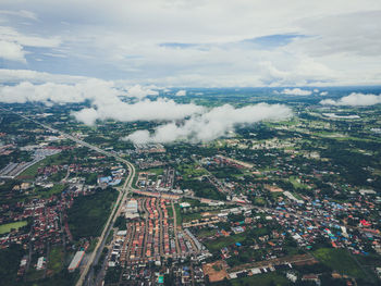Aerial view from khon kaen province, thailand.