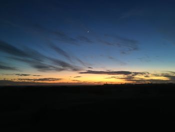 Scenic view of silhouette landscape against sky during sunset