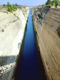 High angle view of dam on river