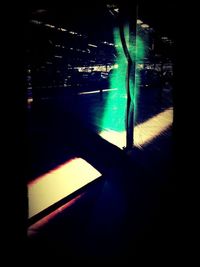 View of illuminated tunnel