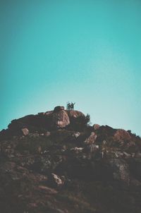 Scenic view of landscape against clear blue sky