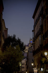 Low angle view of city at night