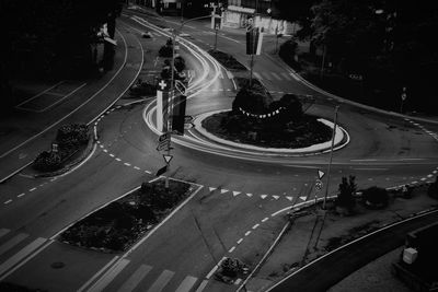 High angle view of highway on street in city