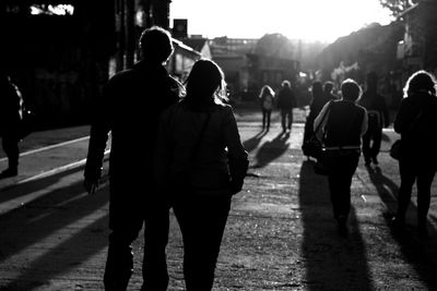 Woman standing in city