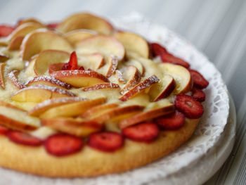 Close-up of cake served in plate