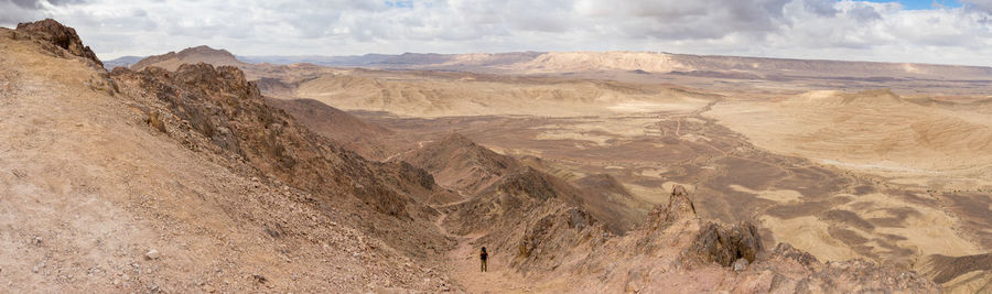 Panoramic view of landscape and mountains against sky