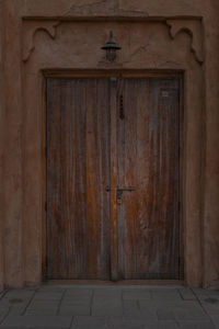 Closed door of old building