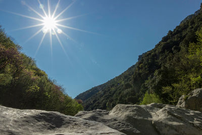 Scenic view of mountains against clear sky